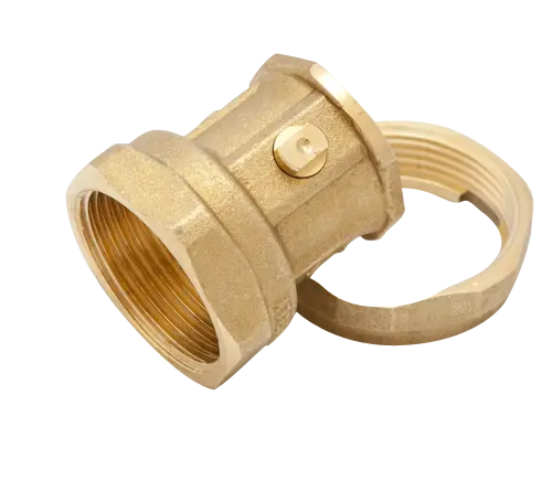 Doppelrückflußverhinderer von Juratherm, aus Messing, mit Gewinde und Betätigungselement. Verhindert Rückflüsse in Rohrsystemen.
